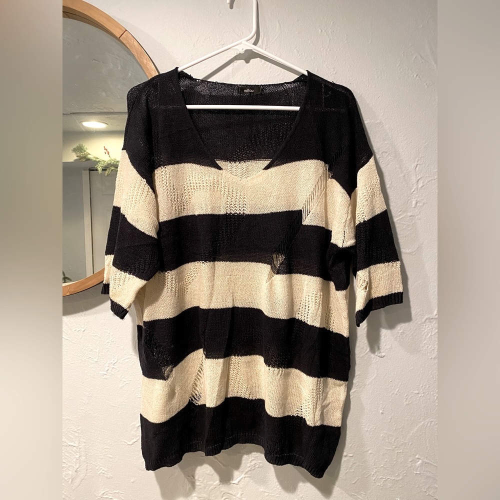 Millau Oversized V-Neck 3/4 Sleeves Knit Sweater